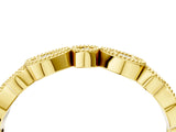 Yellow gold Milgrain Bezel Set Pear and Round Diamond Eternity Band_13