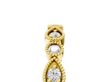 Yellow gold Milgrain Bezel Set Pear and Round Diamond Eternity Band_14