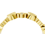 Yellow gold Milgrain Bezel Set Round Diamond Cluster Eternity Band_13