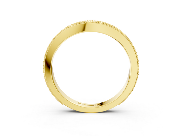 Yellow gold Milgrain Bezel Set Round Diamond Eternity Band