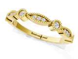 Yellow gold Milgrain Bezel and Marquise Diamond Band_13