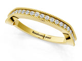 Yellow gold Milgrain Channel-Set Round Diamond Contour Band_17