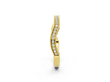 Yellow gold Milgrain Channel-Set Round Diamond Contour Band_18
