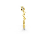 Yellow gold Milgrain Curved Diamond Pavé Band with Round Stones_6