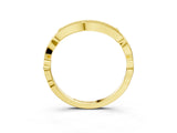 Yellow gold Milgrain Curved Diamond Pavé Band with Round Stones_7