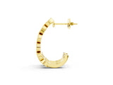 Yellow gold Milgrain Cushion and Marquise Diamond Hoop Earrings_10