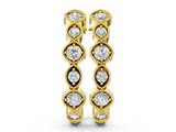 Yellow gold Milgrain Cushion and Marquise Diamond Hoop Earrings_9