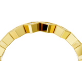 Yellow gold Milgrain Diamond Geometric Stackable Band with Round Cut Stones and Bezel Setting_8