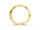 Yellow gold Milgrain Diamond Marquise Curved Band with Pavé Setting_12