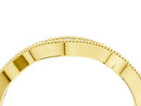 Yellow gold Milgrain Diamond Marquise Curved Band with Pavé Setting_13