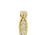 Yellow gold Milgrain Diamond Marquise Curved Band with Pavé Setting_14
