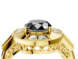 Yellow gold Milgrain Fancy Black Oval Cut Diamond Halo Split Shank Ring_4