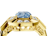 Yellow gold Milgrain Fancy Blue Cushion Cut Diamond Halo Split Shank Ring_10