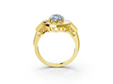 Yellow gold Milgrain Fancy Blue Marquise Cut Diamond Halo Split Shank Ring_3