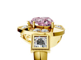 Yellow gold Milgrain Fancy Pink Heart Cut Diamond Halo Split Shank Ring_11