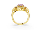 Yellow gold Milgrain Fancy Pink Heart Cut Diamond Halo Split Shank Ring_15