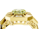 Yellow gold Milgrain Fancy Yellow Asscher Cut Diamond Halo Split Shank Ring_4