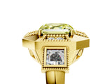 Yellow gold Milgrain Fancy Yellow Asscher Cut Diamond Halo Split Shank Ring_5