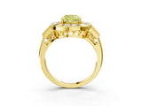 Yellow gold Milgrain Fancy Yellow Cushion Cut Diamond Halo Split Shank Ring_15