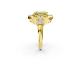 Yellow gold Milgrain Fancy Yellow Emerald Cut Diamond Halo Split Shank Ring_2