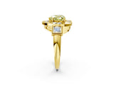 Yellow gold Milgrain Fancy Yellow Heart Cut Diamond Halo Split Shank Ring_14