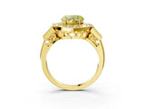 Yellow gold Milgrain Fancy Yellow Heart Cut Diamond Halo Split Shank Ring_15