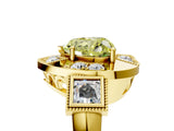Yellow gold Milgrain Fancy Yellow Heart Cut Diamond Halo Split Shank Ring_17