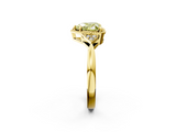 Yellow gold Milgrain Fancy Yellow Heart  Cut Diamond Ring with Tapered Pave Band and Four Prong Setting_5