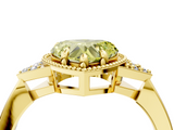 Yellow gold Milgrain Fancy Yellow Heart  Cut Diamond Ring with Tapered Pave Band and Four Prong Setting_7