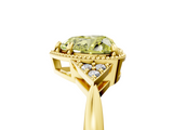 Yellow gold Milgrain Fancy Yellow Heart  Cut Diamond Ring with Tapered Pave Band and Four Prong Setting_8