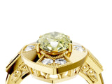 Yellow gold Milgrain Fancy Yellow Marquise Cut Diamond Halo Split Shank Ring_4