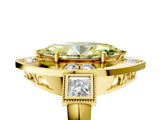 Yellow gold Milgrain Fancy Yellow Marquise Cut Diamond Halo Split Shank Ring_5