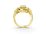 Yellow gold Milgrain Fancy Yellow Pear Cut Diamond Halo Split Shank Ring_3