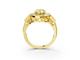 Yellow gold Milgrain Fancy Yellow Pear Cut Diamond Halo Split Shank Ring_9