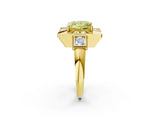 Yellow gold Milgrain Fancy Yellow Princess Cut Diamond Halo Split Shank Ring_2
