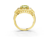 Yellow gold Milgrain Fancy Yellow Princess Cut Diamond Halo Split Shank Ring_3