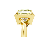 Yellow gold Milgrain Fancy Yellow Princess  Cut Diamond Ring with Tapered Pave Band and Four Prong Setting_28