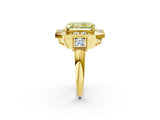 Yellow gold Milgrain Fancy Yellow Radiant Cut Diamond Halo Split Shank Ring_2