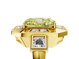 Yellow gold Milgrain Fancy Yellow Radiant Cut Diamond Halo Split Shank Ring_5