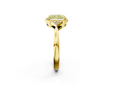Yellow gold Milgrain Fancy Yellow Radiant  Cut Diamond Ring with Tapered Pave Band and Four Prong Setting_5