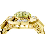 Yellow gold Milgrain Fancy Yellow Round Cut Diamond Halo Split Shank Ring_10