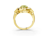 Yellow gold Milgrain Fancy Yellow Round Cut Diamond Halo Split Shank Ring_3