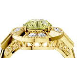 Yellow gold Milgrain Fancy Yellow Round Cut Diamond Halo Split Shank Ring_4