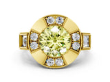 Yellow gold Milgrain Fancy Yellow Round Cut Diamond Halo Split Shank Ring_6