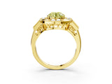 Yellow gold Milgrain Fancy Yellow Round Cut Diamond Halo Split Shank Ring_9