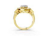 Yellow gold Milgrain Heart Cut Diamond Halo Split Shank Ring_11