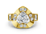 Yellow gold Milgrain Heart Cut Diamond Halo Split Shank Ring_8