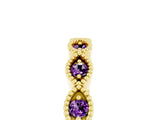 Yellow gold Milgrain Marquise Amethyst Half Eternity Band with Bezel Setting_23