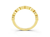 Yellow gold Milgrain Marquise Aquamarine Half Eternity Band with Bezel Setting_21