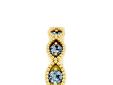 Yellow gold Milgrain Marquise Aquamarine Half Eternity Band with Bezel Setting_23